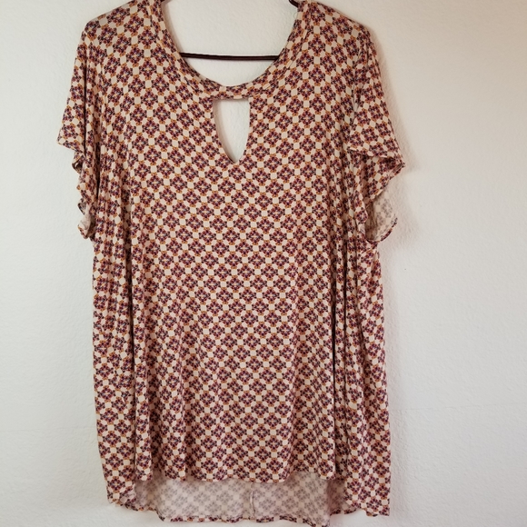 Eyeshadow Tops - Eye Shadow Cute Multi Color Blouse, Size 1X A73